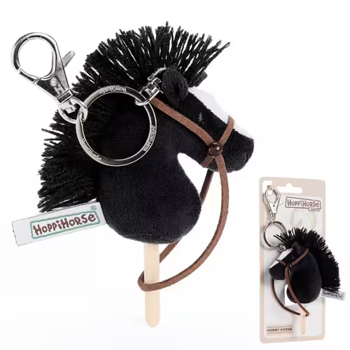 HoppiHorse nøgle ring med kæphest - Sort