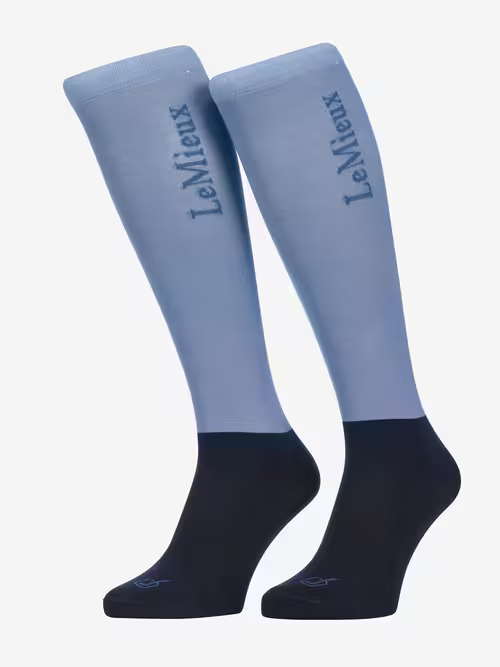 Lemieux SS26 Competition ridestrømper - 2-pack - Powder Blue, Medium - 37-41